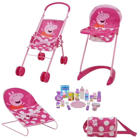 509 Crew Peppa Pig™ Pink and White Dots Doll Sleep N' Play Set | Michaels®